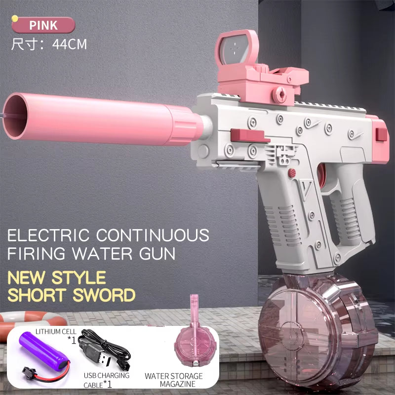 Electric Water Gun, Automatic Squirt Guns Water Pistol Large Capacitybattery-Powered Squirt Toy , Long Distance Shooting Toy