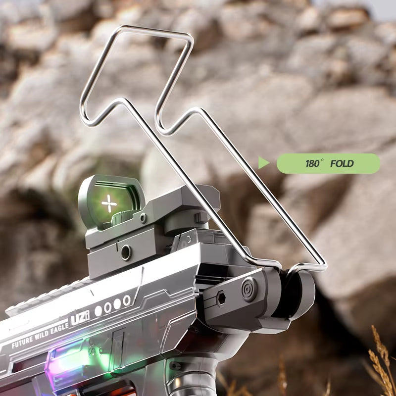 UZI Long Range Electric Shooting Water Gun with Lighting Toys High-Pressure Full Automatic Shooting Water Toy Gun for Kid Adult