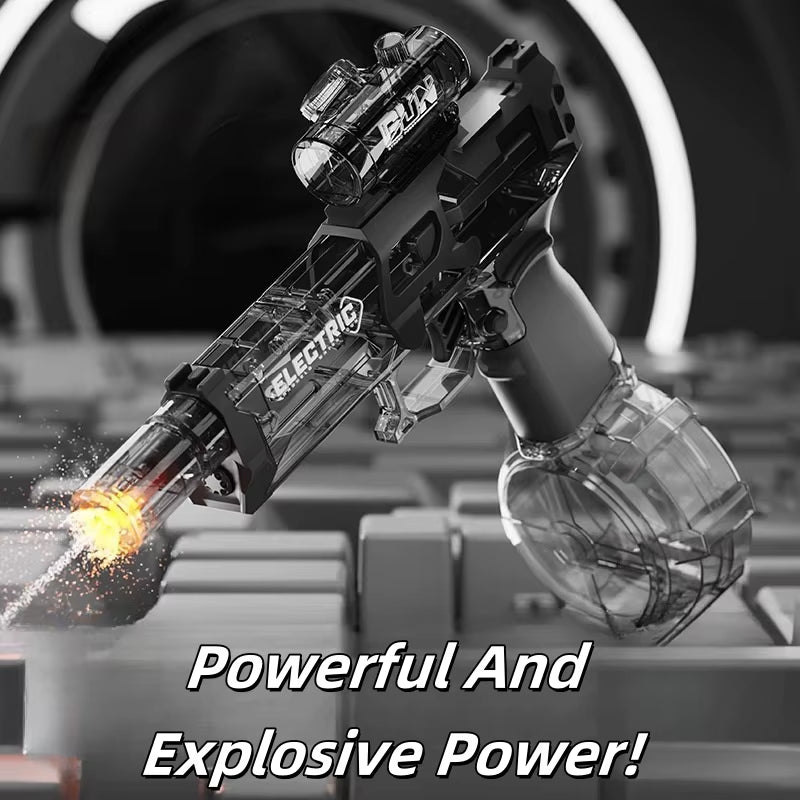 Electric Continuous Firing Water Gun Fully Automatic with Light Flame Large Capacity Water Blaster Summer Outdoor Battle Toy